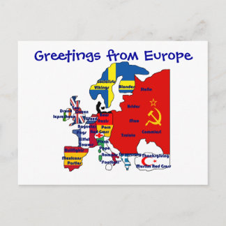 Groeten uit het Europees briefkaart