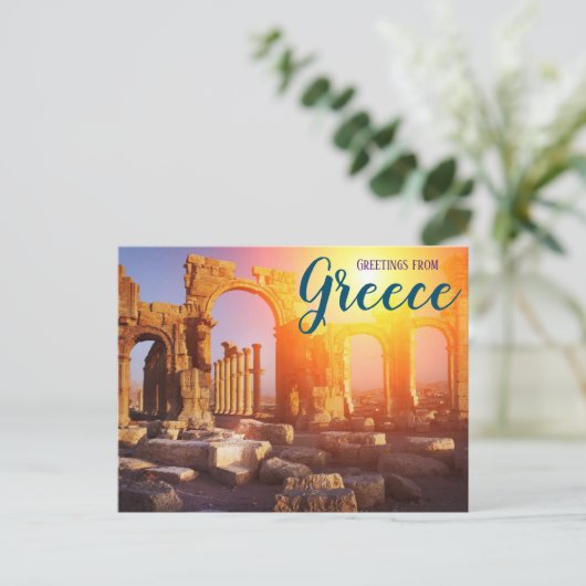 Groeten uit het Griekse Ouderlijk Ruins Parthenon Briefkaart (Staand voorkant)
