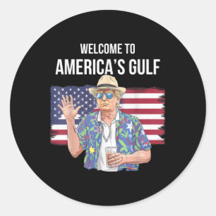 Groeten uit het Gulf Beach of America Patriotic Ronde Sticker