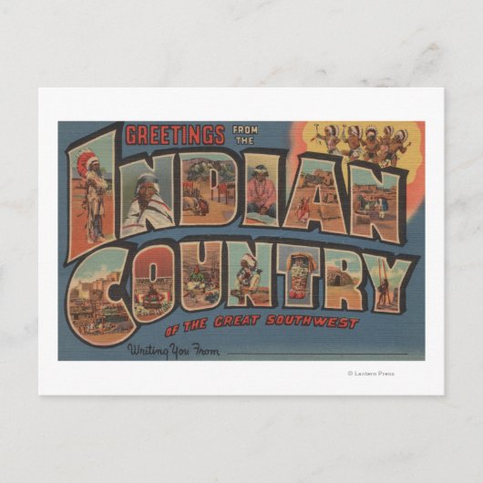 Groeten uit het Indiase land van het zuidwesten Briefkaart (Voorkant)