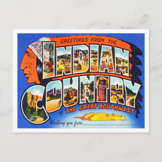 Groeten uit het Indische land Vintage Travel Briefkaart (Voorkant)