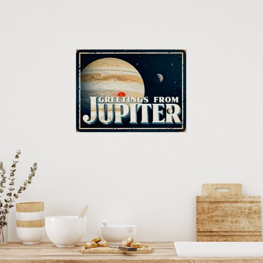 Groeten uit het Jupiter Retro Sci-Fi Poster (Keuken)