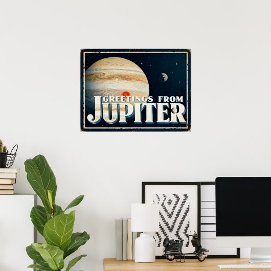 Groeten uit het Jupiter Retro Sci-Fi Poster (Thuiskantoor)