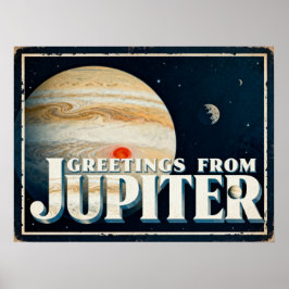 Groeten uit het Jupiter Retro Sci-Fi Poster