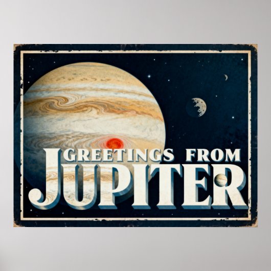 Groeten uit het Jupiter Retro Sci-Fi Poster (Voorkant)