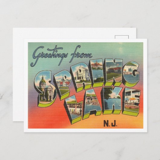 Groeten uit het Leermeer, New Jersey Travel Briefkaart (Voorkant / Achterkant)