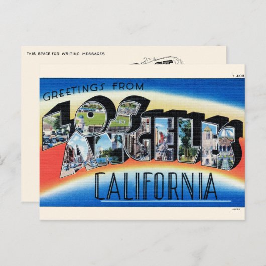 Groeten uit het Los Angeles Large Letter Briefkaar Briefkaart (Voorkant / Achterkant)