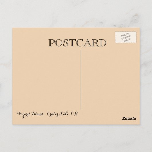 Groeten uit het meer van Crater Briefkaart (Achterkant)