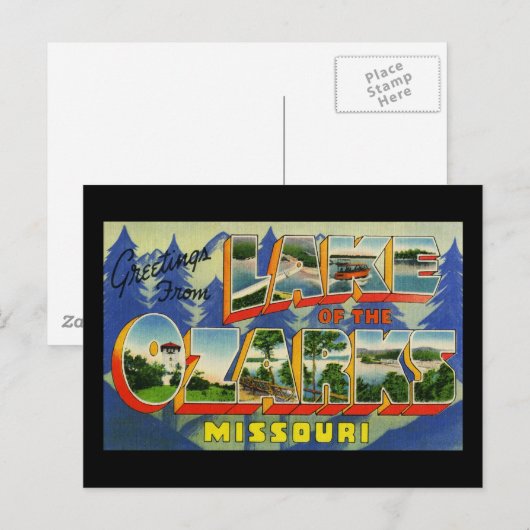 Groeten uit het meer van de Ozarks Missouri Briefkaart (Voorkant / Achterkant)