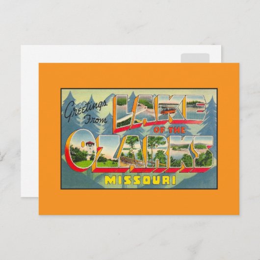  groeten uit het meer van de Ozarks MO Briefkaart (Voorkant / Achterkant)