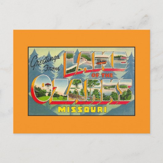  groeten uit het meer van de Ozarks MO Briefkaart (Voorkant)