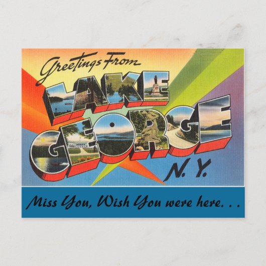 Groeten uit het meer van George Briefkaart (Voorkant)