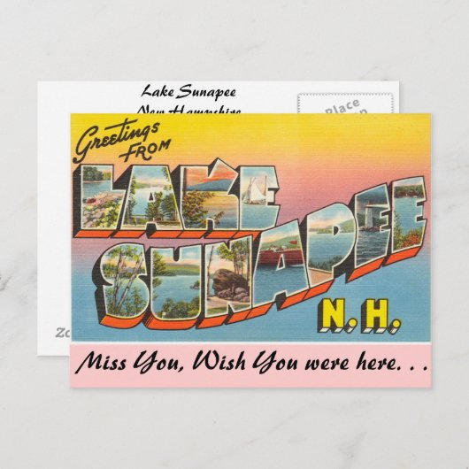 Groeten uit het meer van Sunapee Briefkaart (Voorkant / Achterkant)