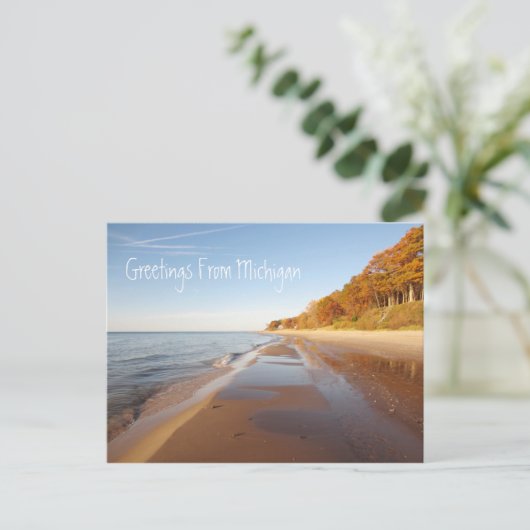 Groeten uit het mooie Lake Michigan Briefkaart (Staand voorkant)