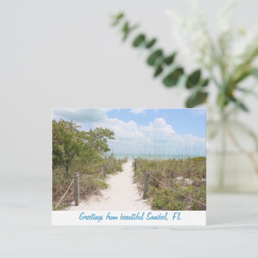 Groeten uit het mooie Sanibel, Florida briefkaart (Staand voorkant)