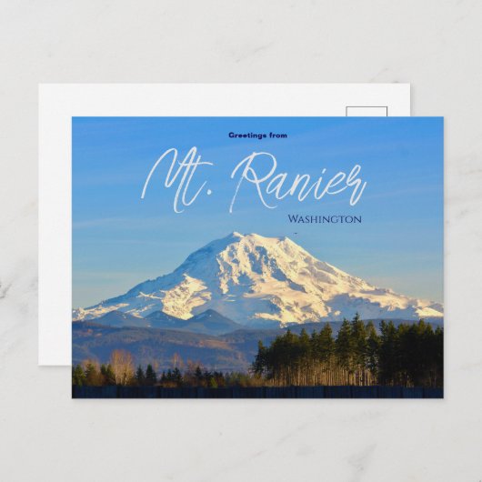 Groeten uit het Mt. Ranier Washington Briefkaart (Voorkant / Achterkant)