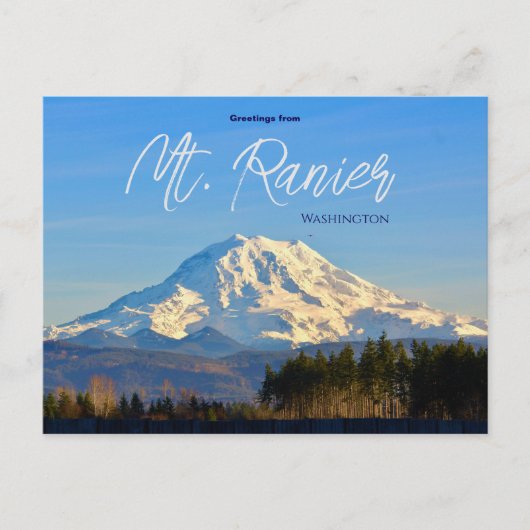 Groeten uit het Mt. Ranier Washington Briefkaart (Voorkant)