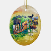 Groeten uit het Nationaal Park Yellowstone Keramisch Ornament (Rechts)
