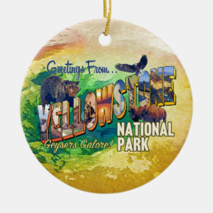 Groeten uit het Nationaal Park Yellowstone Keramisch Ornament