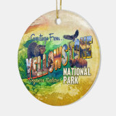 Groeten uit het Nationaal Park Yellowstone Keramisch Ornament (Links)