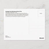 Groeten uit het nationale park van Yellowstone Briefkaart (Achterkant)