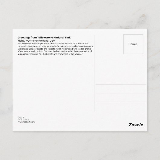 Groeten uit het nationale park van Yellowstone Briefkaart (Achterkant)