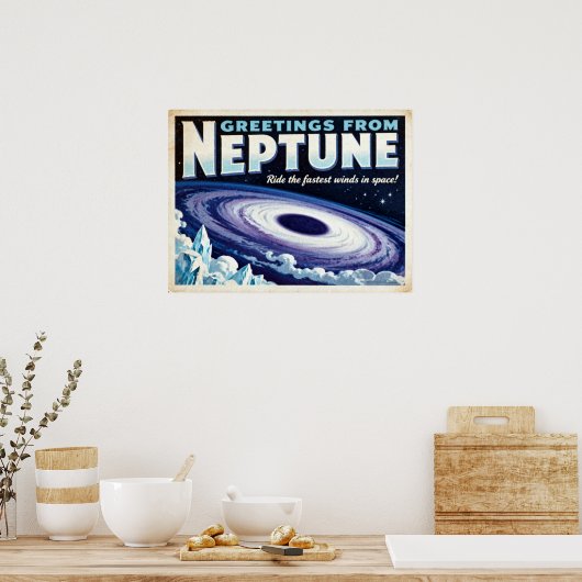 Groeten uit het Neptune Retro Sci-Fi Poster (Keuken)
