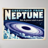 Groeten uit het Neptune Retro Sci-Fi Poster (Voorkant)