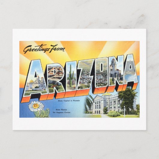  groeten uit het reisaffiche van Arizona Briefkaart (Voorkant)