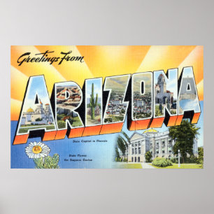  groeten uit het reisaffiche van Arizona Poster