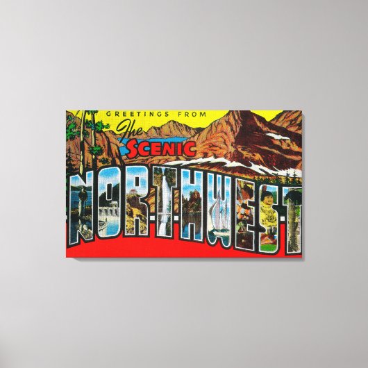 Groeten uit het Schilderachtig noordwesten Canvas Afdruk (Voorkant)