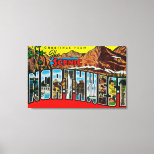 Groeten uit het Schilderachtig noordwesten Canvas Afdruk