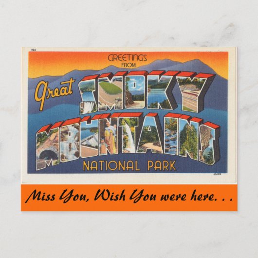 Groeten uit het Smoky-gebergte Briefkaart (Voorkant)