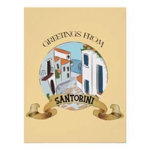 Groeten uit het teken van Santorini Perfect Poster
