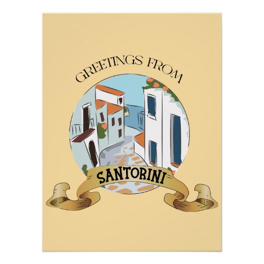 Groeten uit het teken van Santorini Perfect Poster (Voorkant)