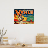 Groeten uit het Venus Retro Sci-Fi Poster (Keuken)