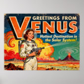 Groeten uit het Venus Retro Sci-Fi Poster (Voorkant)