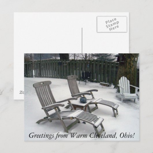 Groeten uit het warme Cleveland Ohio Briefkaart (Voorkant / Achterkant)