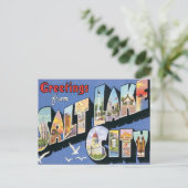 Groeten uit het zout Lake City Utah Briefkaart (Staand voorkant)