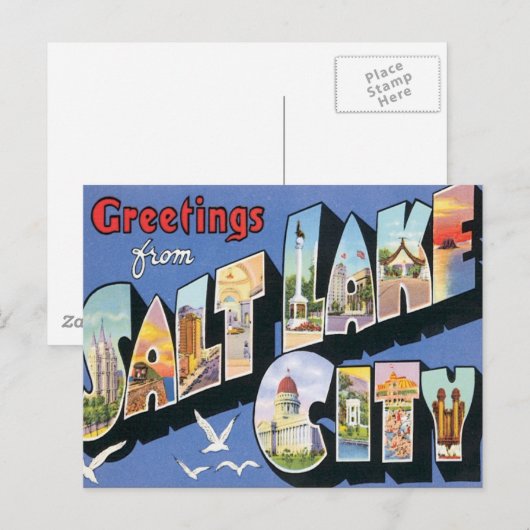 Groeten uit het zout Lake City Utah Briefkaart (Voorkant / Achterkant)