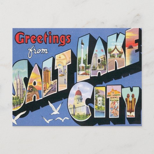 Groeten uit het zout Lake City Utah Briefkaart (Voorkant)