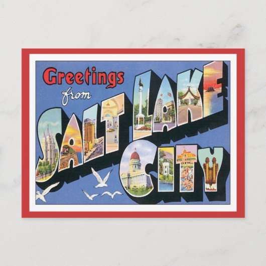 Groeten uit het zout Lake City Utah Briefkaart (Voorkant)