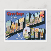 Groeten uit het zout Lake City Utah Briefkaart (Voorkant)