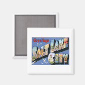 Groeten uit het zout Lake City Utah Magneet (Voorkant / Achterkant)