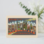 Groeten uit Hollywood Briefkaart, Linen Briefkaart (Staand voorkant)