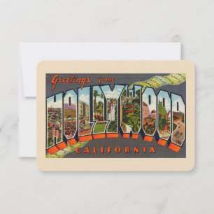 Groeten uit Hollywood Briefkaart, Linen Briefkaart
