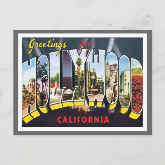 Groeten uit Hollywood California Briefkaart (Voorkant)