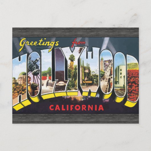 Groeten uit Hollywood California,  Briefkaart (Voorkant)