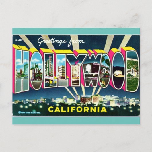 Groeten uit Hollywood California Travel Briefkaart (Voorkant)