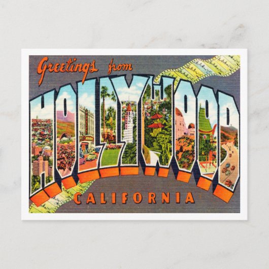 Groeten uit Hollywood, California Travel Briefkaart (Voorkant)